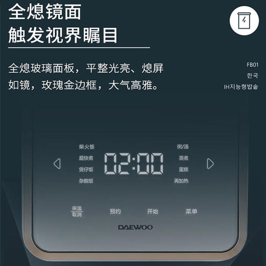 【大宇】韩国大宇IH家用小型电饭煲智能多功能全自动健康养生2-5人煮饭锅fb01 商品图3