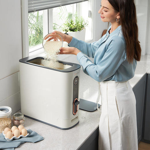 摩飞MR2090米桶家用防虫防潮密封储存罐计量米缸米箱12公斤装收纳盒带盖【摩飞系列】 商品图4