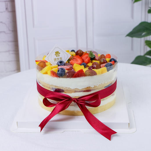 7英寸鲜果裸蛋糕，适合4-5人分享，进口淡奶油，新鲜水果 商品图0