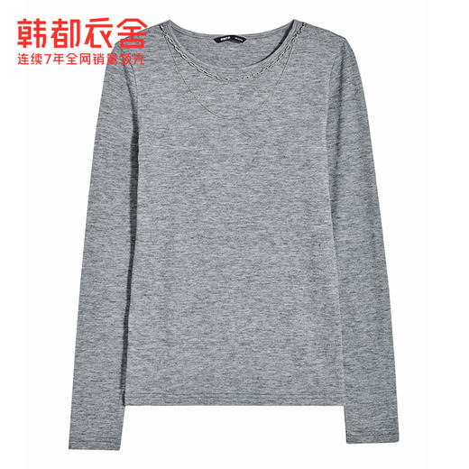 韩都衣舍打底衫女春2021新款弹力内搭洋气显瘦百搭T恤OM82325 商品图3