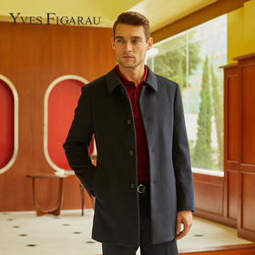 YvesFigarau伊夫·费嘉罗秋冬100%山羊绒大衣中长款翻领保暖舒适羽绒大衣882502