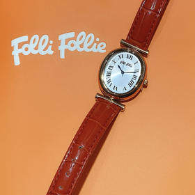 芙丽芙丽/Folli Follie 女时尚石英表椭圆表盘红色皮表带