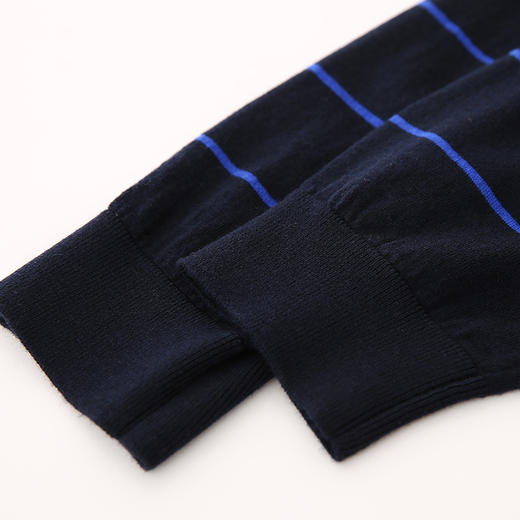 YvesFigarau伊夫·费嘉罗秋冬新款100%绵羊毛套头舒适保暖打底条纹休闲毛衣901101 商品图5