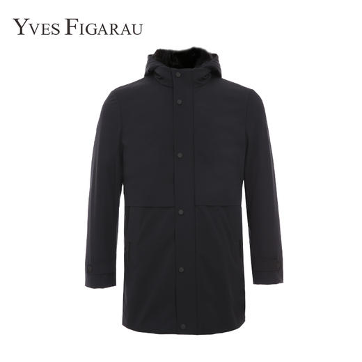 YvesFigarau伊夫·费嘉罗冬季新款水貂毛内胆商务休闲时尚保暖连帽中长款尼克服903903 商品图0