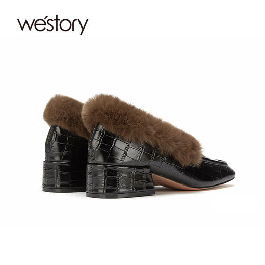 westory乐福鞋女2021新款春季英伦风真皮加绒潮懒人鞋S21AM52291 商品图2