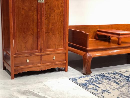 红桥红  家具严选  缅甸花梨（大果紫檀）  【弯腿罗汉床组合】 商品图3