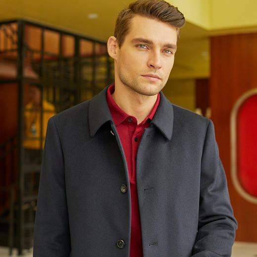 YvesFigarau伊夫·费嘉罗秋冬100%山羊绒大衣中长款翻领保暖舒适羽绒大衣882502 商品图2