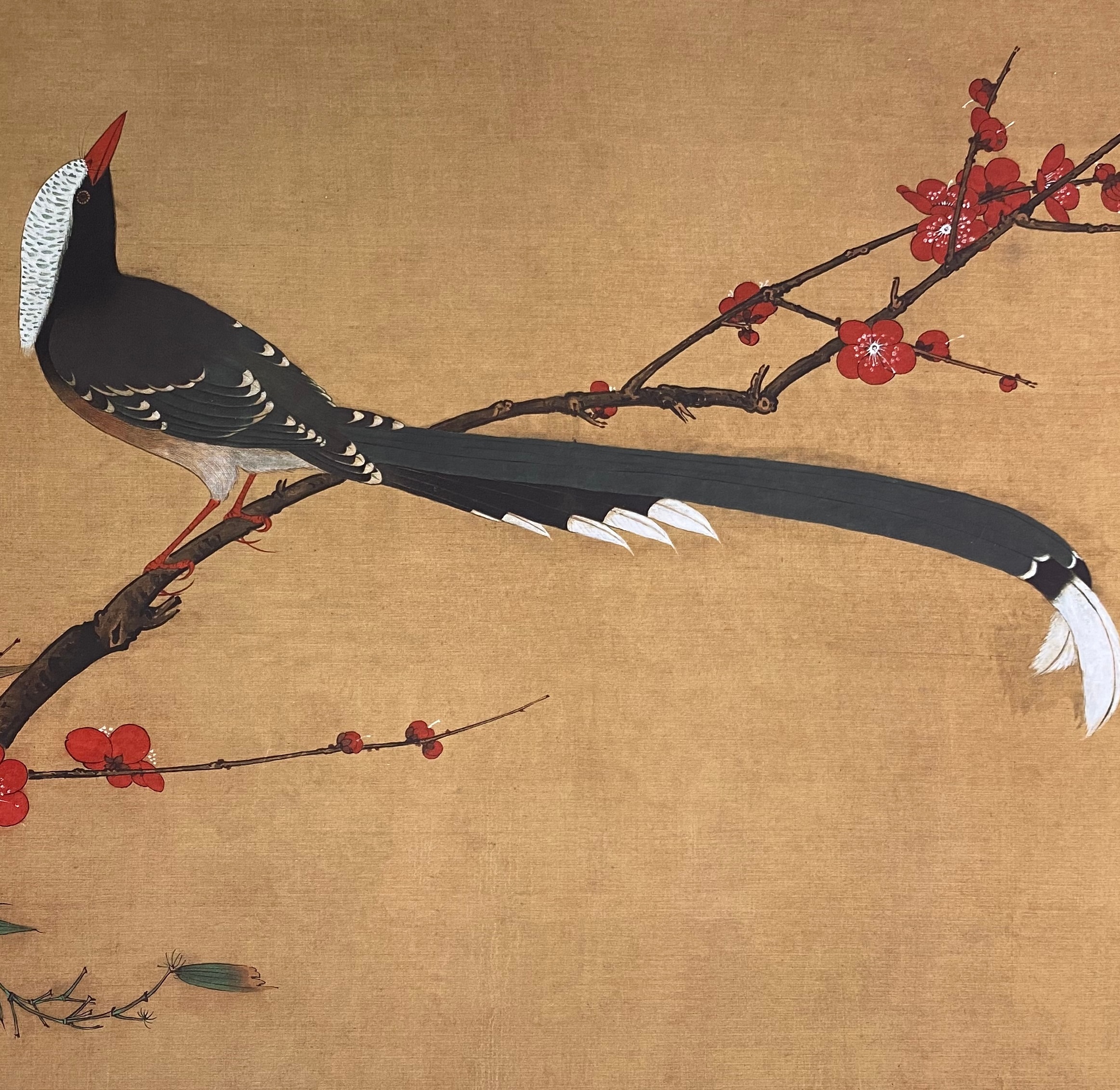 【定制书画】于非闇《红梅鹧鸪图》绢本 镜片 馆藏书画高仿复制艺术品（付款后28天内发货）