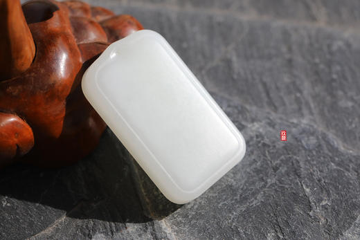 和田玉（羊脂白玉）挂件--无事牌 38.48g 商品图2