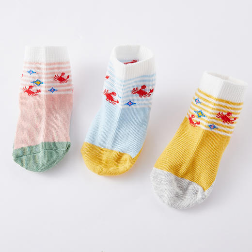 英氏婴儿宝宝透气薄款袜3双装新生婴儿春秋幼儿袜春秋款YIWCJ01013A01 商品图5