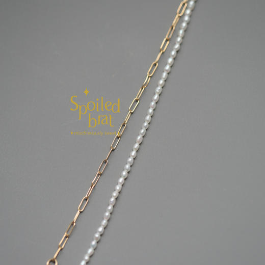 Spoiledbrat Jewelry 米珍珠半链Pretzel项链 商品图2