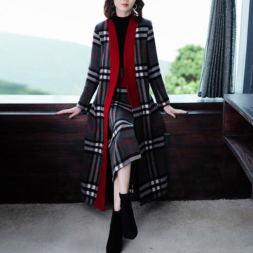 AHM-byg1995新款时尚气质名媛风毛呢裙套装 商品图3