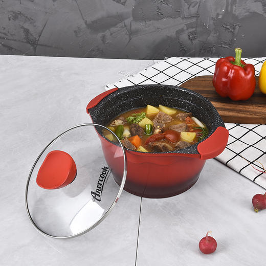 【Amercook阿米尔】红色阿尔菲塔系列24CM汤锅 商品图3