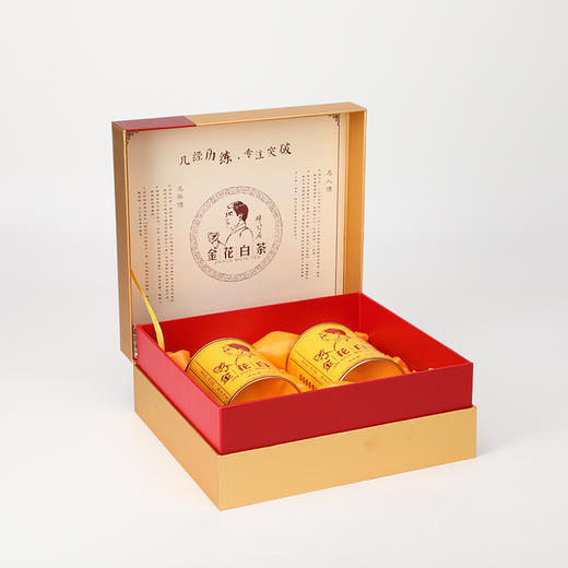 龙凤呈祥 金花白茶 2009年贡眉  160g*2罐/盒 10盒/箱 商品图4