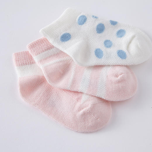 英氏婴儿宝宝透气薄款袜新生婴儿春秋幼儿袜3双装春秋款YIWCJ01018A01 商品图3