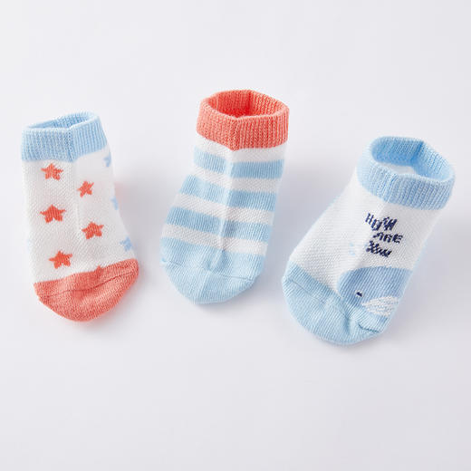 英氏婴儿宝宝透气薄款袜新生婴儿春秋3双装幼儿袜春秋款YIWCJ01017A01 商品图12