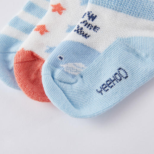 英氏婴儿宝宝透气薄款袜新生婴儿春秋3双装幼儿袜春秋款YIWCJ01017A01 商品图8