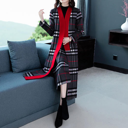 AHM-byg1995新款时尚气质名媛风毛呢裙套装 商品图2