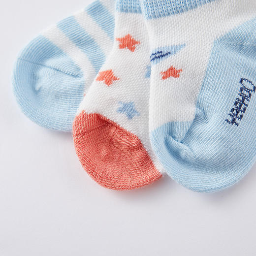 英氏婴儿宝宝透气薄款袜新生婴儿春秋3双装幼儿袜春秋款YIWCJ01017A01 商品图10