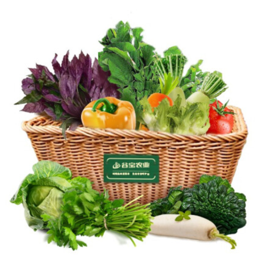 谷宝农匠生态食材体验装家庭宅配体验 SGS认证 新鲜蔬菜套装 配送1次 礼品卡 蔬菜6/7/8斤