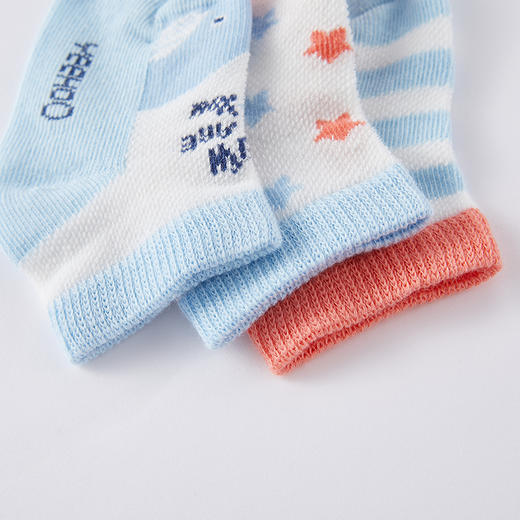 英氏婴儿宝宝透气薄款袜新生婴儿春秋3双装幼儿袜春秋款YIWCJ01017A01 商品图11