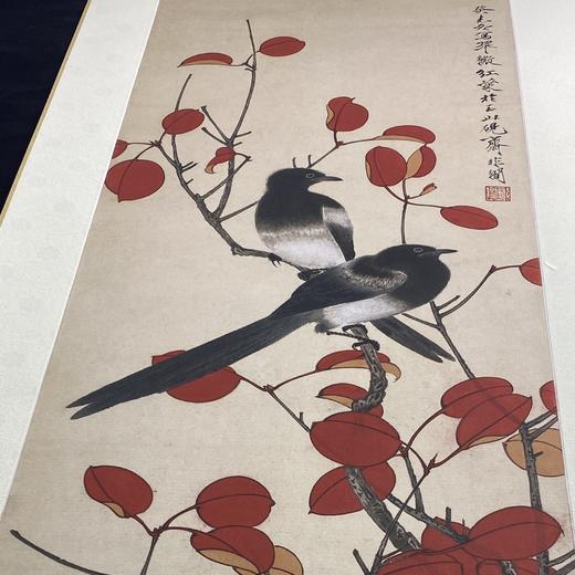 【定制书画】于非闇《翠微红叶图》纸本 立轴 馆藏书画高仿复制艺术品（付款后28天内发货） 商品图1