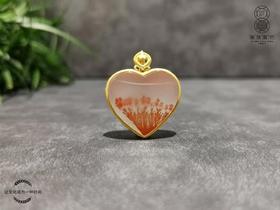 【御珠宫坊】金镶南红爱心吊坠