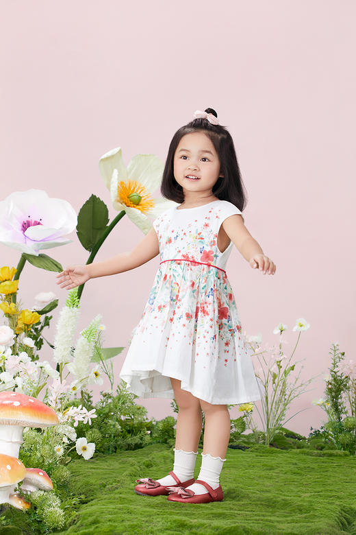 英氏21年春新款碎花背心裙淑女裙YRLFJ11035A01 商品图2