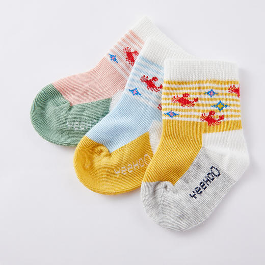 英氏婴儿宝宝透气薄款袜3双装新生婴儿春秋幼儿袜春秋款YIWCJ01013A01 商品图7