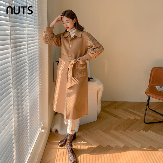 NUTS手工毛呢长外套141156303 商品图0