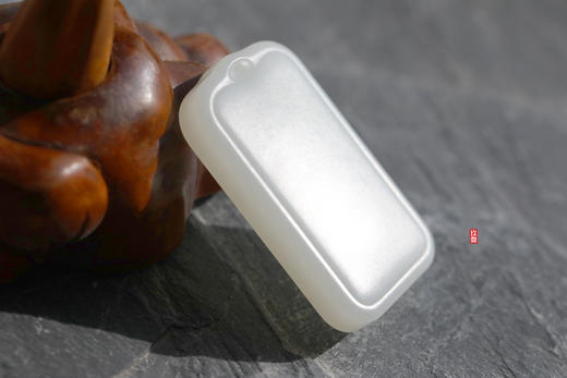 和田玉（羊脂白玉）挂件--无事牌 38.48g 商品图3