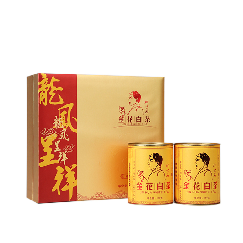 龙凤呈祥 金花白茶 2009年贡眉  160g*2罐/盒 10盒/箱
