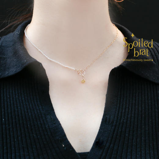 Spoiledbrat Jewelry 米珍珠半链Pretzel项链 商品图3