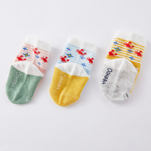 英氏婴儿宝宝透气薄款袜3双装新生婴儿春秋幼儿袜春秋款YIWCJ01013A01 商品图1