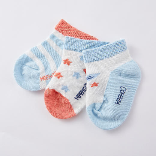 英氏婴儿宝宝透气薄款袜新生婴儿春秋3双装幼儿袜春秋款YIWCJ01017A01 商品图9