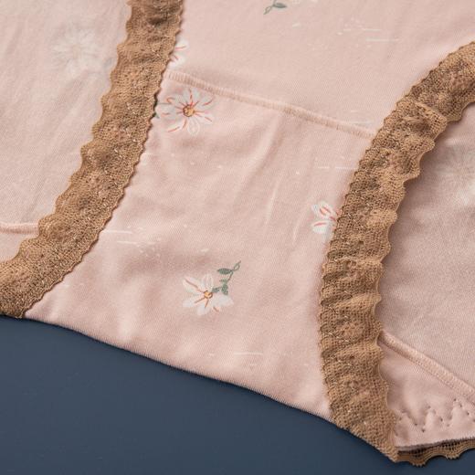 女士彩纱莫代尔大版蕾丝花边撞色印花三角内裤2897/2925/2917/2909 商品图7