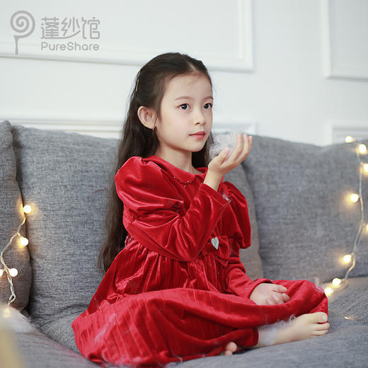 pureshare 小红帽公主裙女童连衣裙新年冬可爱气质礼服裙-糖果屋的礼物 商品图2