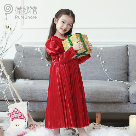 pureshare 小红帽公主裙女童连衣裙新年冬可爱气质礼服裙-糖果屋的礼物 商品图0