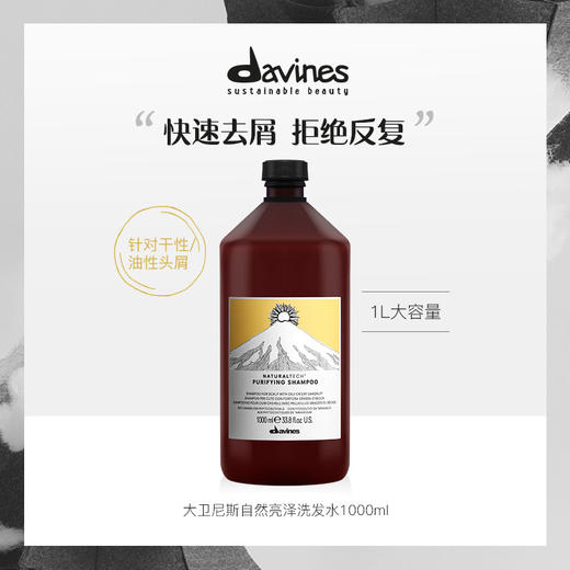 Davines大卫尼斯自然亮泽洗发水1L有效期至22年3月 商品图0