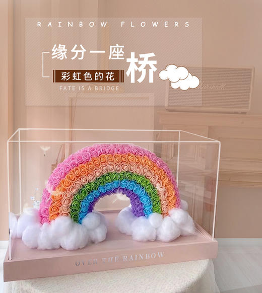 永生花生日礼物【云端彩虹桥小号】PE玫瑰花礼盒玫瑰花礼花送女生朋友花店送货上门 商品图4