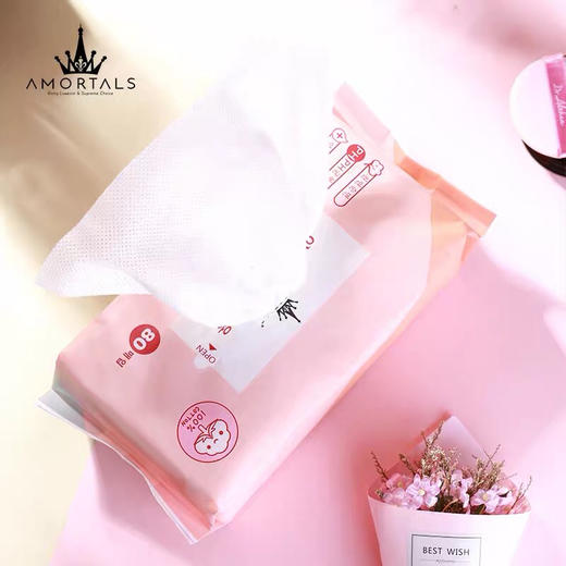 韩国尔木萄80抽纯棉加厚干湿两用洁面巾-会员5折 商品图0