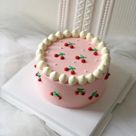 手绘-樱桃款一鲜奶动物奶油蛋糕