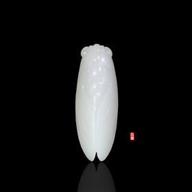 和田玉（羊脂白玉）挂件--蝉/一鸣惊人28.45g