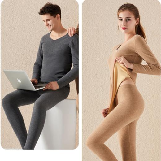 爆仓下单3~5天发货【蚕丝贴片德绒内衣套装】德绒面料 发热保暖 蚕丝贴片 暖腹护膝 双面磨毛 柔软亲肤 多色可选 商品图7