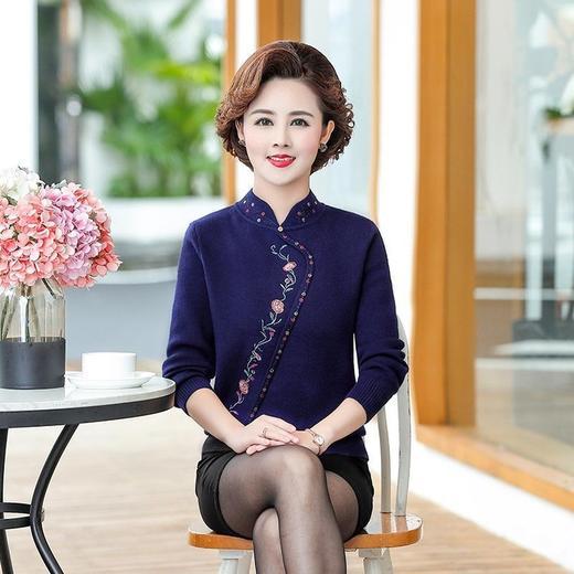 KFE-9819优雅复古显瘦钉珠加绒打底衫 商品图3