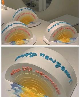 跨年蛋糕 半圆形蛋糕