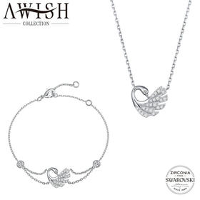 施华洛世奇&AWISH COLLECTION 飞舞银河 项链+手链套装 镶嵌施华洛世奇立方氧化锆