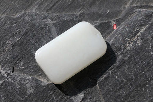 和田玉（羊脂白玉）挂件--无事牌 38.48g 商品图0