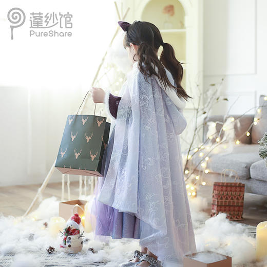 pureshare 艾莎公主裙女童连衣裙新冬款宴会气质洋气生日礼服-薰衣草的天堂 商品图1