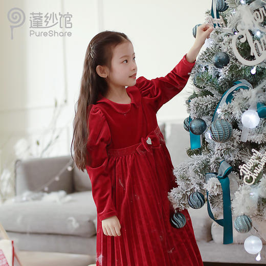 pureshare 小红帽公主裙女童连衣裙新年冬可爱气质礼服裙-糖果屋的礼物 商品图3